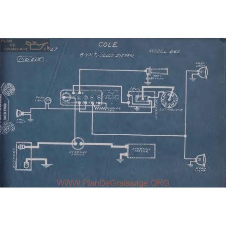 Cole 860 6volt Schema Electrique 1917 Delco