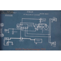 Cole 880 6volt Schema Electrique 1917 Delco