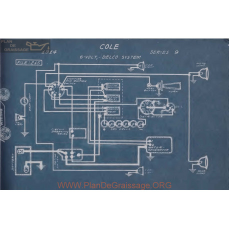 Cole 9 6volt Schema Electrique 1914 Delco