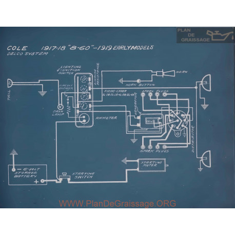 Cole Early Models Schema Electrique 1919