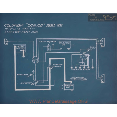 Columbia Dc Cs Schema Electrique 1921 1922