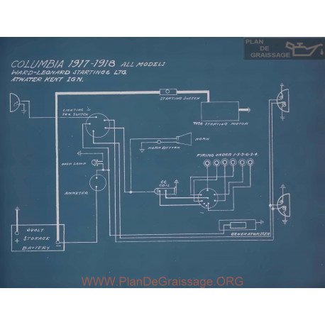 Columbia Schema Electrique 1917 1918