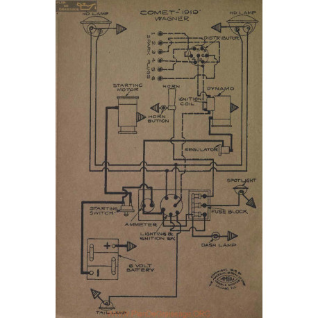 Comet Schema Electrique 1919 Wagner