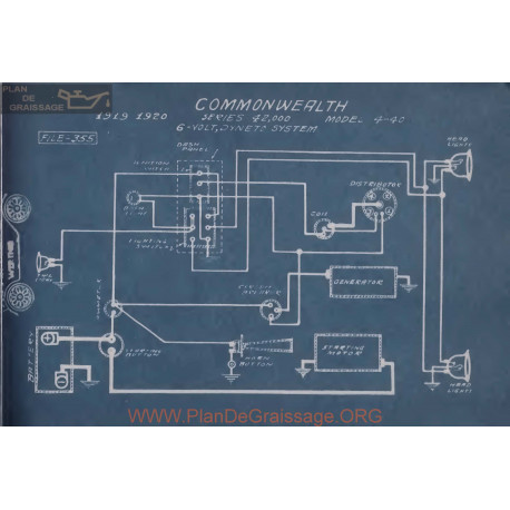 Commonwealth 4 40 6volt Schema Electrique 1919 1920 Dyneto
