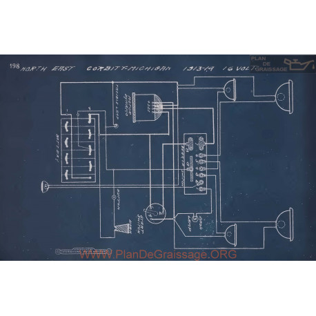 Corbitt Mighigan 16 Volt Schema Electrique 1913 1914