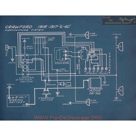 Crawford 6 40 Schema Electrique 1916 1917