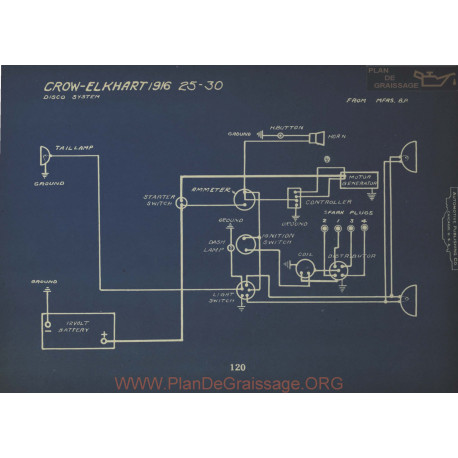 Crow Elkhart 25 30 Schema Electrique 1916 Disco