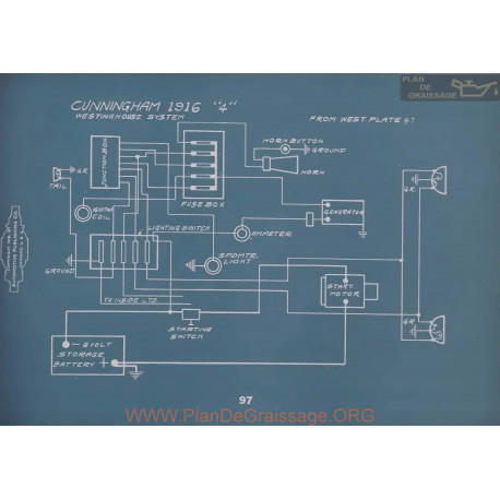 Cunningham 4 Schema Electrique 1916 V2