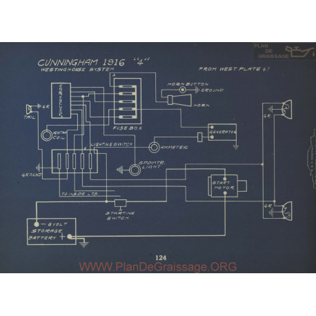 Cunningham 4 Schema Electrique 1916 Westinghouse