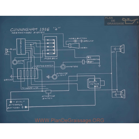 Cunningham 4 Schema Electrique 1916