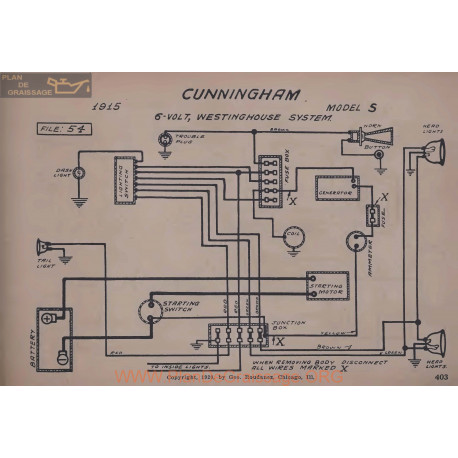 Cunningham S 6volt Schema Electrique 1915 Westinghouse V2