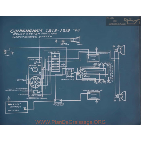 Cunningham V3 Schema Electrique 1918 1919