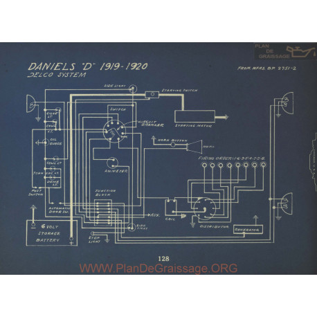 Daniels D Schema Electrique 1919 1920 Delco