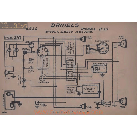 Daniels D19 6volt Schema Electrique 1921 Delco