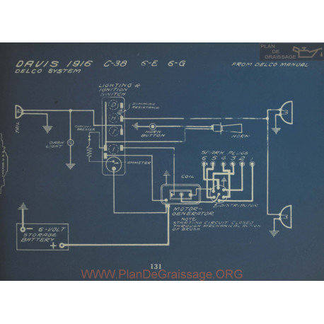 Davis C38 6e 6g Schema Electrique 1916 Delco