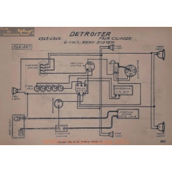 Detroiter Four Cyl 6volt Schema Electrique 1915 1916 Remy