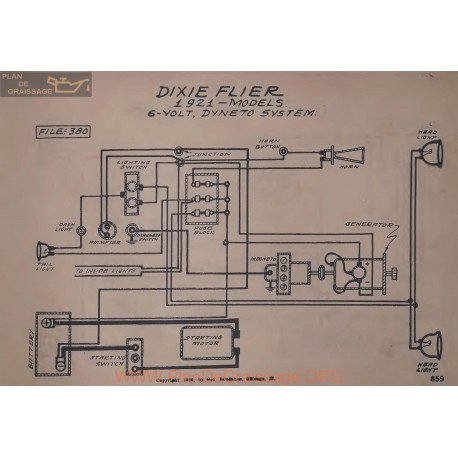 Dixie Flier 6volt Schema Electrique 1921 Dyneto