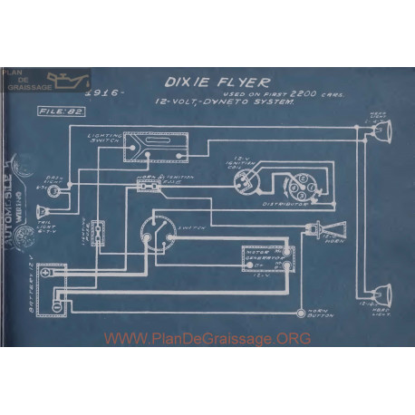 Dixie Flyer 2200 12volt Schema Electrique 1916 Dyneto