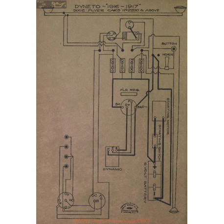 Dixie Flyer 2200 Schema Electrique 1916 1917 Dyneto