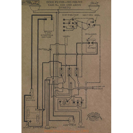 Dixie Flyer 3500 Schema Electrique 1917 1918 1919 Dyneto