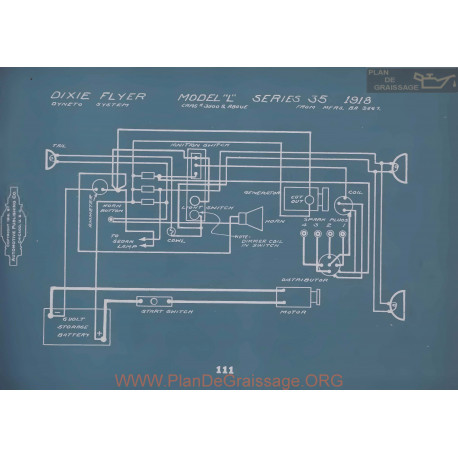 Dixie Flyer L 35 Schema Electrique 1918