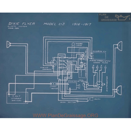 Dixie Flyer L3 Schema Electrique 1916 1917