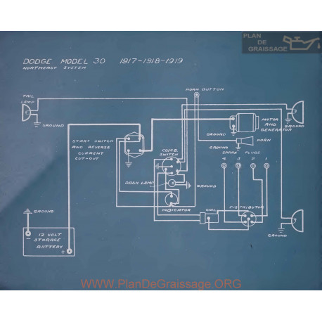 Dodge 30 Schema Electrique 1917 1918 1919