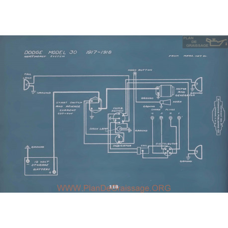 Dodge 30 Schema Electrique 1917 1918