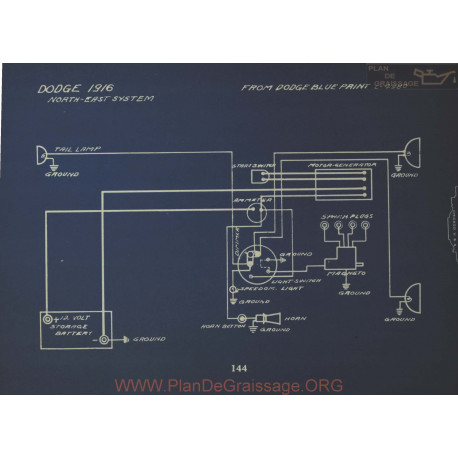 Dodge Schema Electriqeu 1916 North East