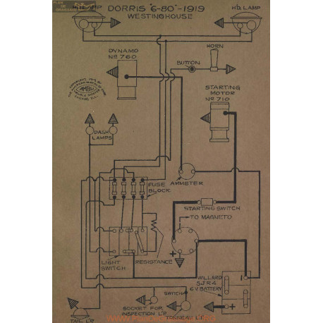 Dorris 6 80 Schema Electrique 1919 Westinghouse