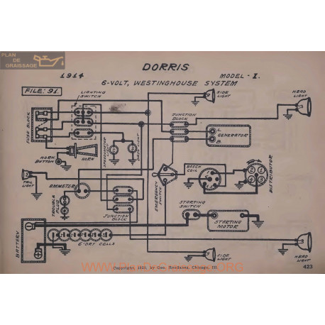 Dorris I 6volt Schema Electrique 1914 Westinghouse V2