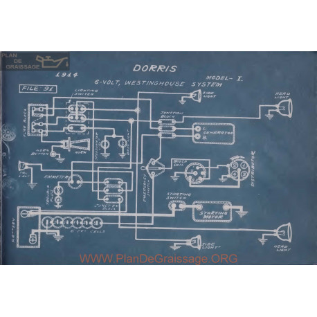 Dorris I 6volt Schema Electrique 1914 Westinghouse