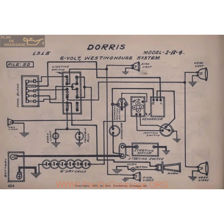 Dorris I A 4 6volt Schema Electrique 1915 Westinghouse V2