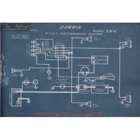 Dorris I B 6 6volt Schema Electrique 1916 Westinghouse