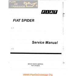 Fiat 124 Spider Service Manual 1975 1982