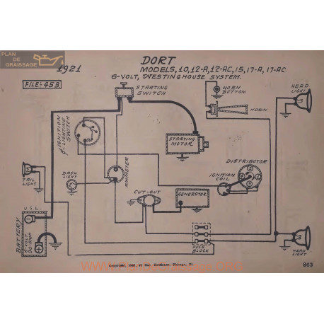 Dort 10 12 Ac 15 17 6volt Schema Electrique 1921 Westinghouse