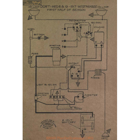 Dort 6 9 Schema Electrique 1917 Westinghouse