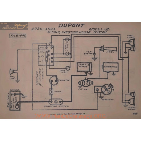 Dupont A 6volt Schema Electrique 1920 1921 Westinghouse