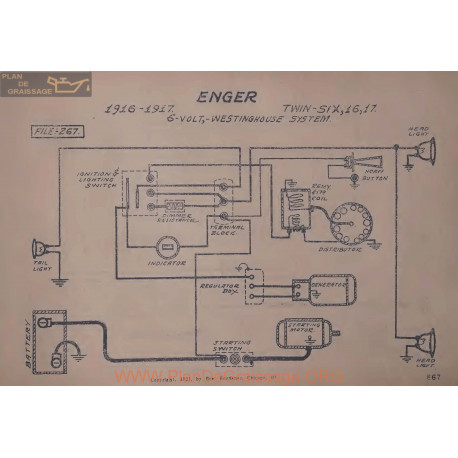 Eclar Six 16 17 6volt Schema Lectrique 1916 1917 Westinghouseµ