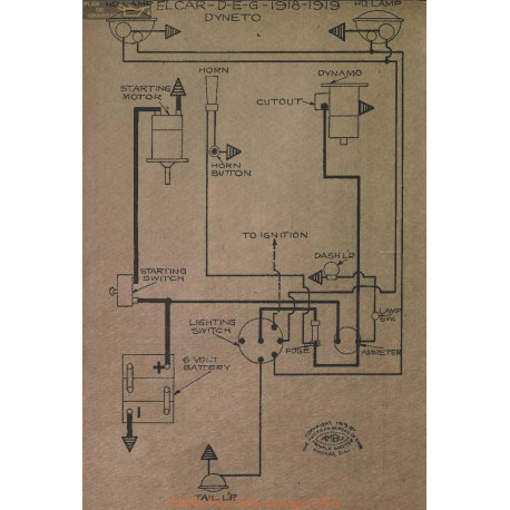 Elcar D E G Schema Electrique 1918 1919 Dyneto