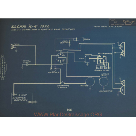 Elcar K4 Schema Electrique 1920 Delco