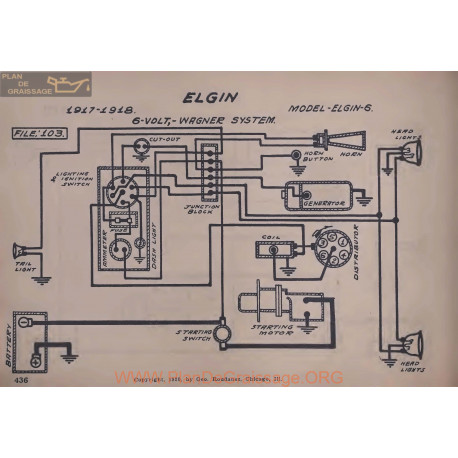 Elgin 6 6volt Schema Electrique 1917 1918 Wagner V2