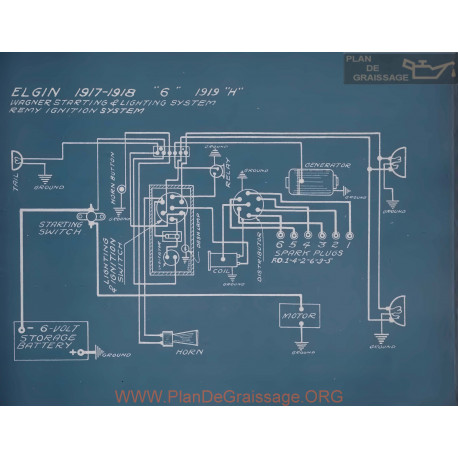 Elgin 6 Schema Electrique 1917 1918