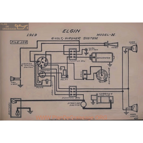 Elgin H 6volt Schema Electrique 1919 Wagner V2