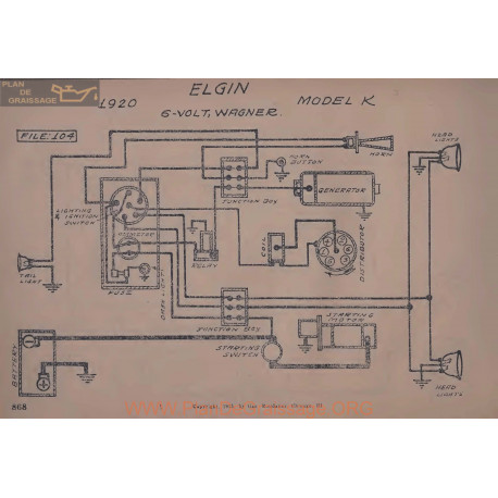 Elgin K 6volt Schema Electrique 1920 Wagner