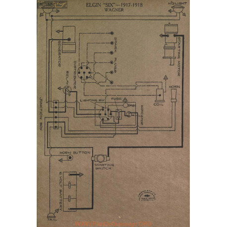 Elgin Six Schema Electrique 1917 1918 Wagner