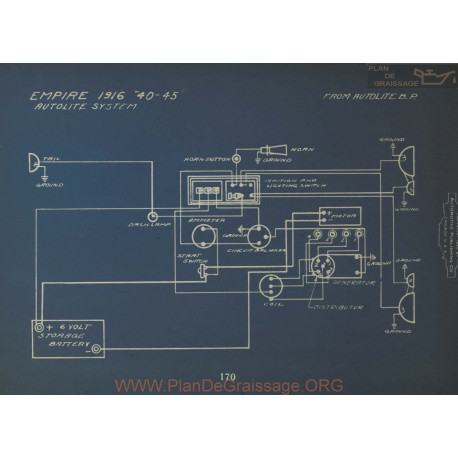 Empire 40 45 Schema Electrique 1916 Autolite