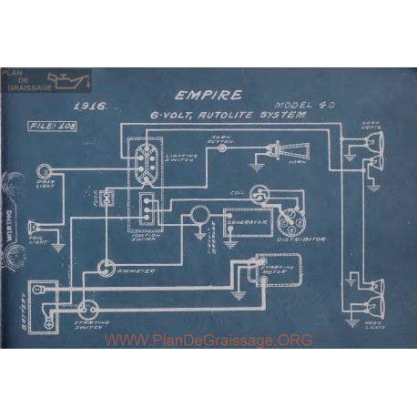 Empire 40 6volt Schema Electrique 1916 Autolite