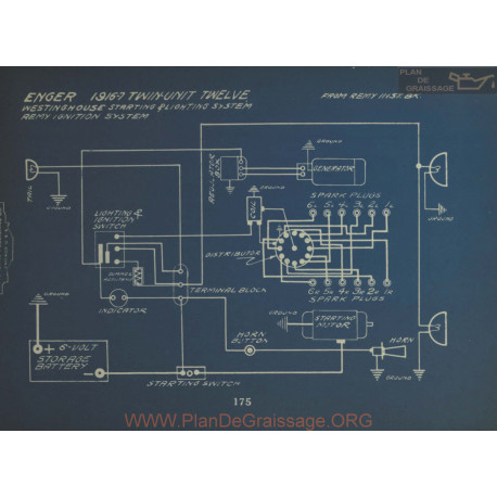 Enger Twin Unet Twelve Schema Electrique 1916 1917 Westinghouse