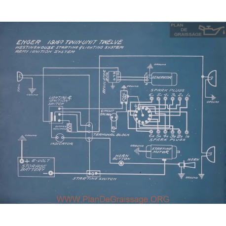 Enger Twin Unit Twelve Schema Electrique 1916 1917